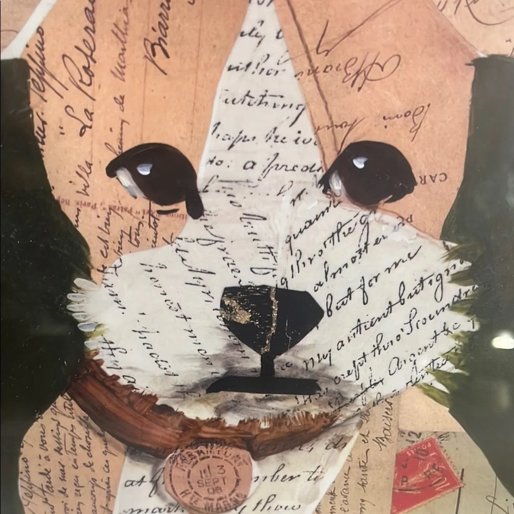 Framed Dog Art Print with Black Frame - Picture 2 of 6